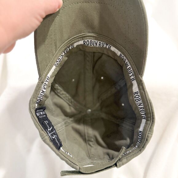 Robin Ruth New York Embroidered Olive Green Red Y2K Ball Cap Hat Preppy Casual - Picture 5 of 8